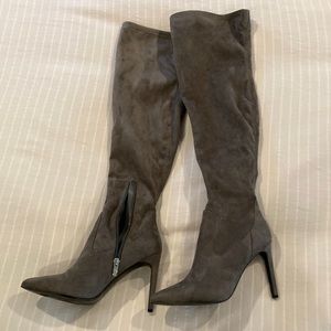 Nine West Grey Suede over the knee high heel boots. Size 7.5